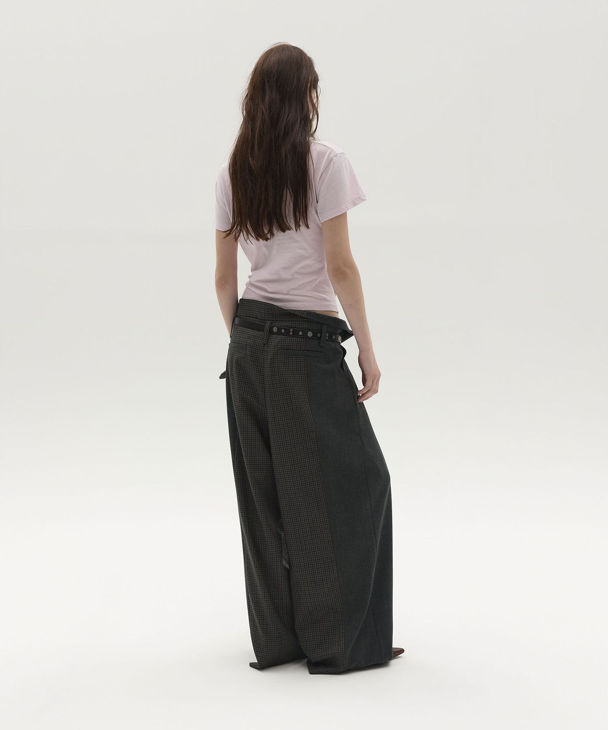 엘씨디씨티엠(LCDC™) MIXED-CHECK TAILORED TROUSERS (BROWN)