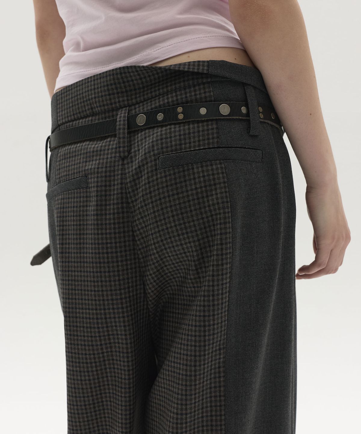 엘씨디씨티엠(LCDC™) MIXED-CHECK TAILORED TROUSERS (BROWN)