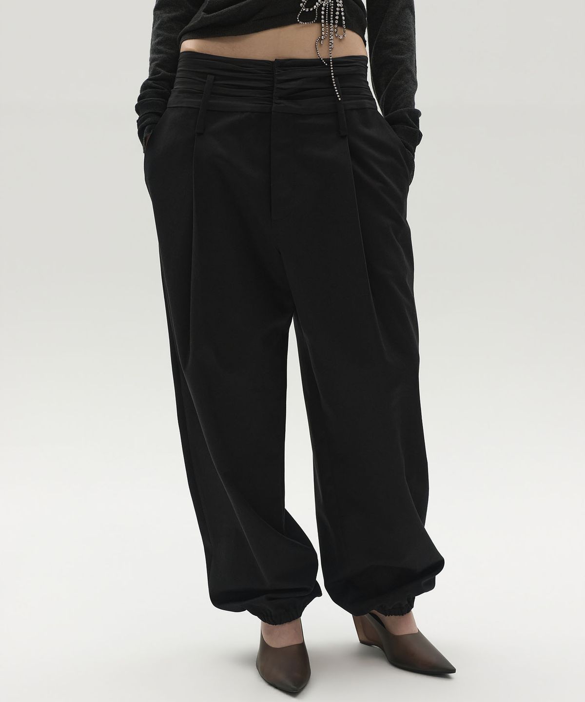 엘씨디씨티엠(LCDC™) HAREM SHIRRING VOLUME PANTS (BLACK)