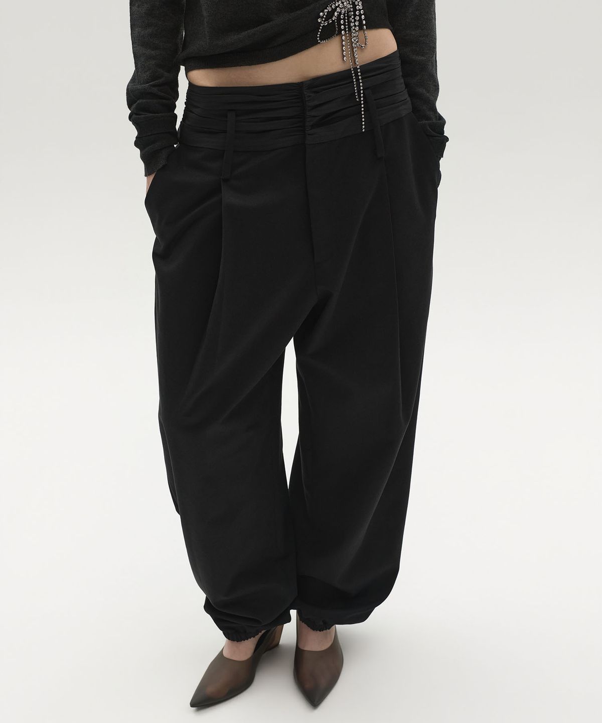 엘씨디씨티엠(LCDC™) HAREM SHIRRING VOLUME PANTS (BLACK)