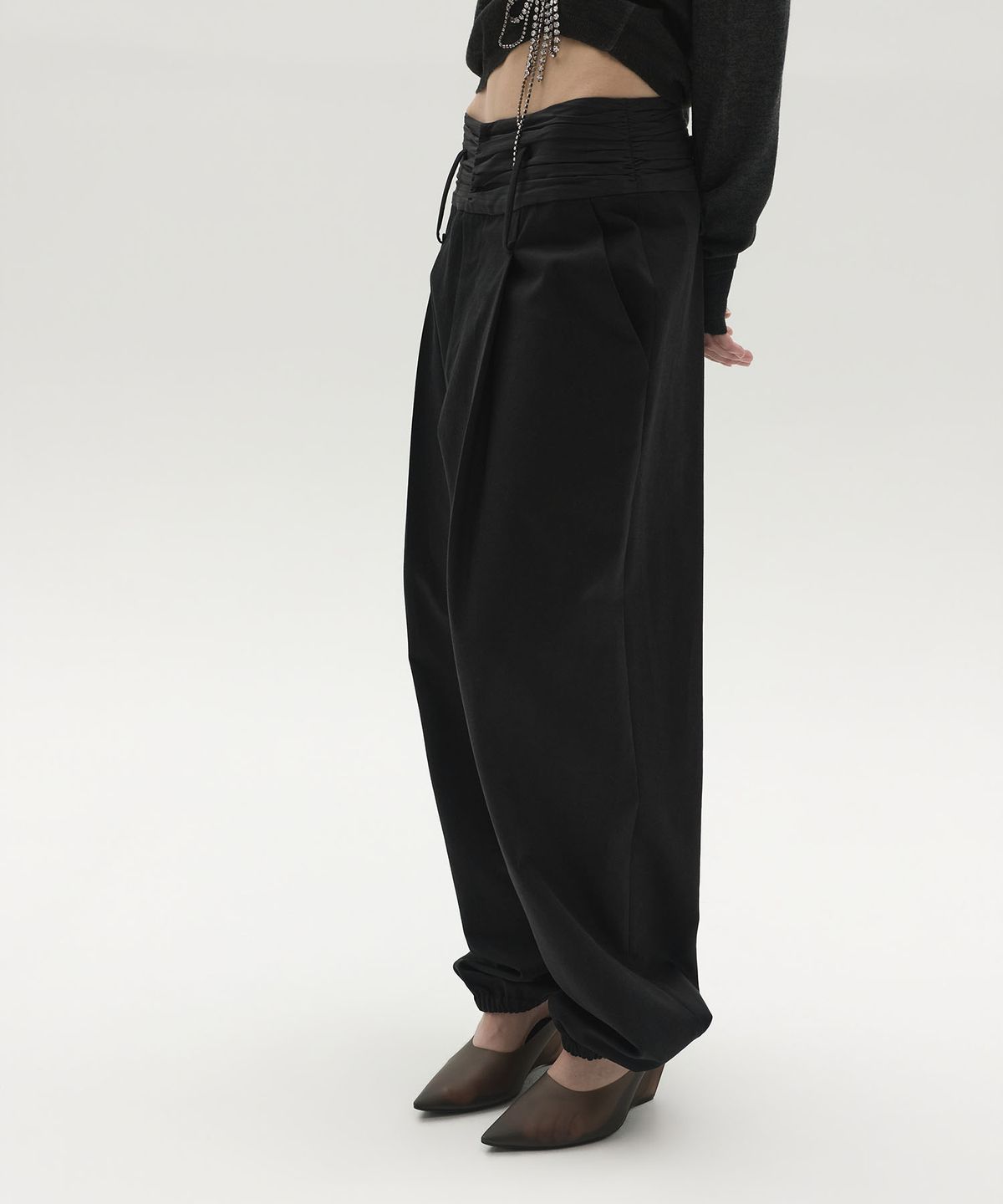 엘씨디씨티엠(LCDC™) HAREM SHIRRING VOLUME PANTS (BLACK)