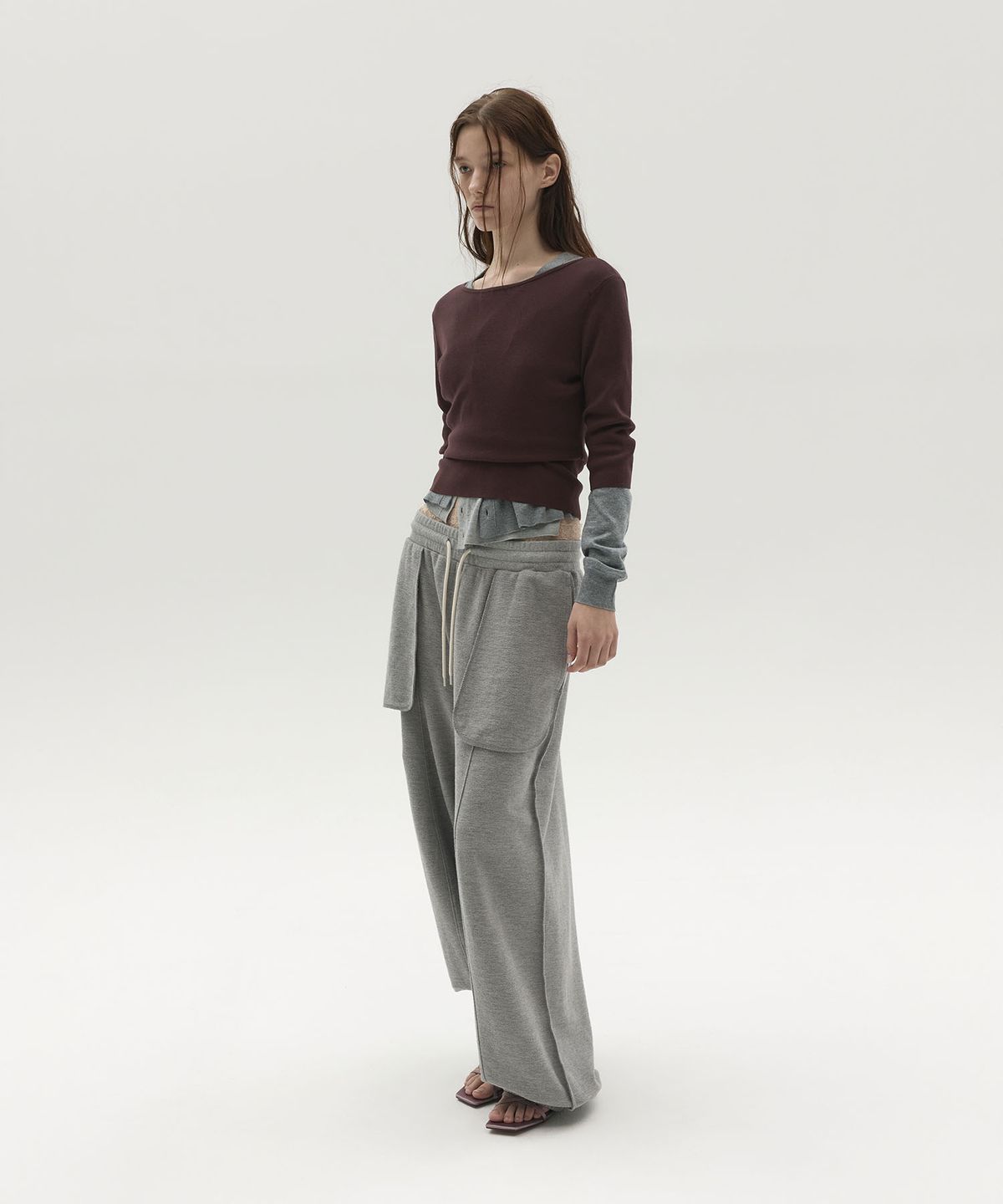 엘씨디씨티엠(LCDC™) POCKET DETAIL JERSEY PANTS (MELANGE GREY)