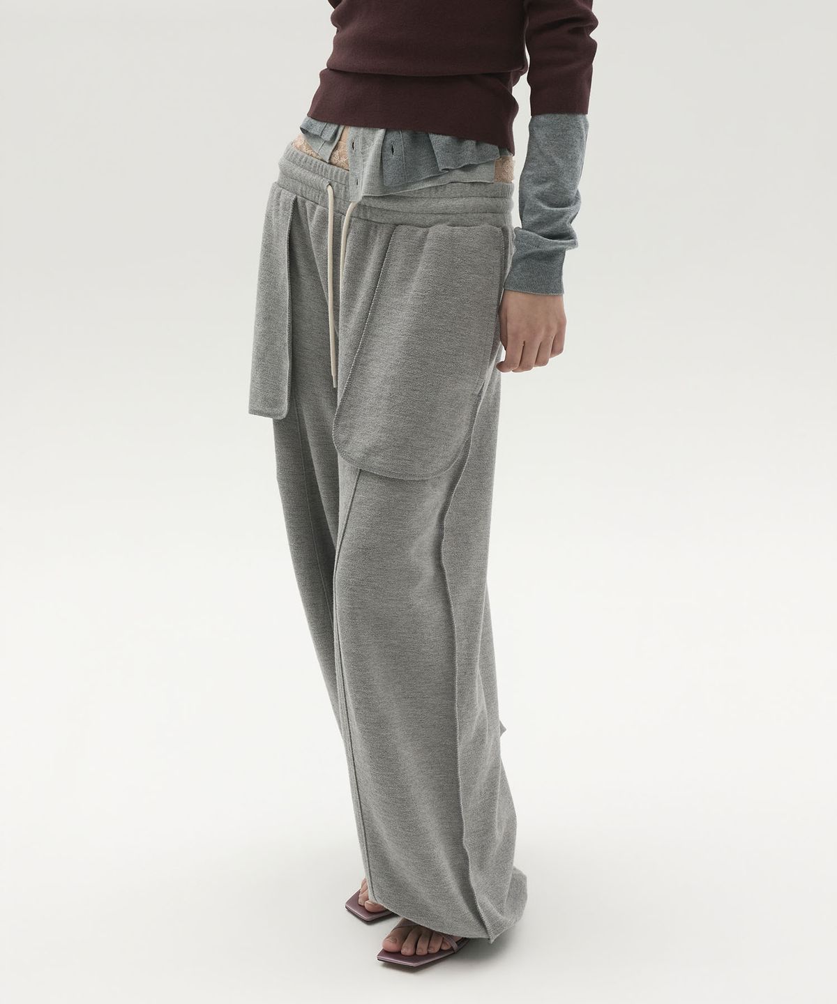 엘씨디씨티엠(LCDC™) POCKET DETAIL JERSEY PANTS (MELANGE GREY)