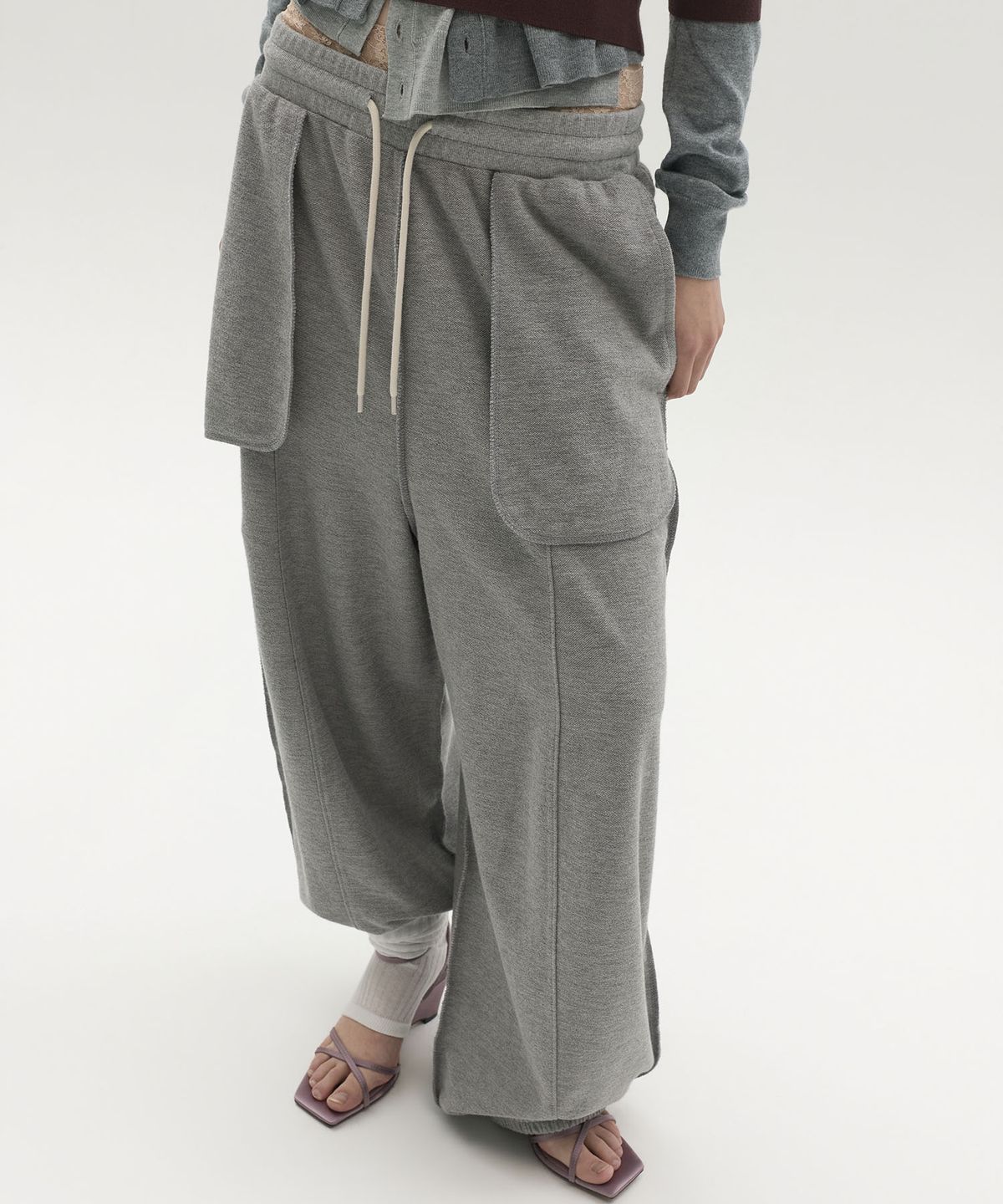 엘씨디씨티엠(LCDC™) POCKET DETAIL JERSEY PANTS (MELANGE GREY)