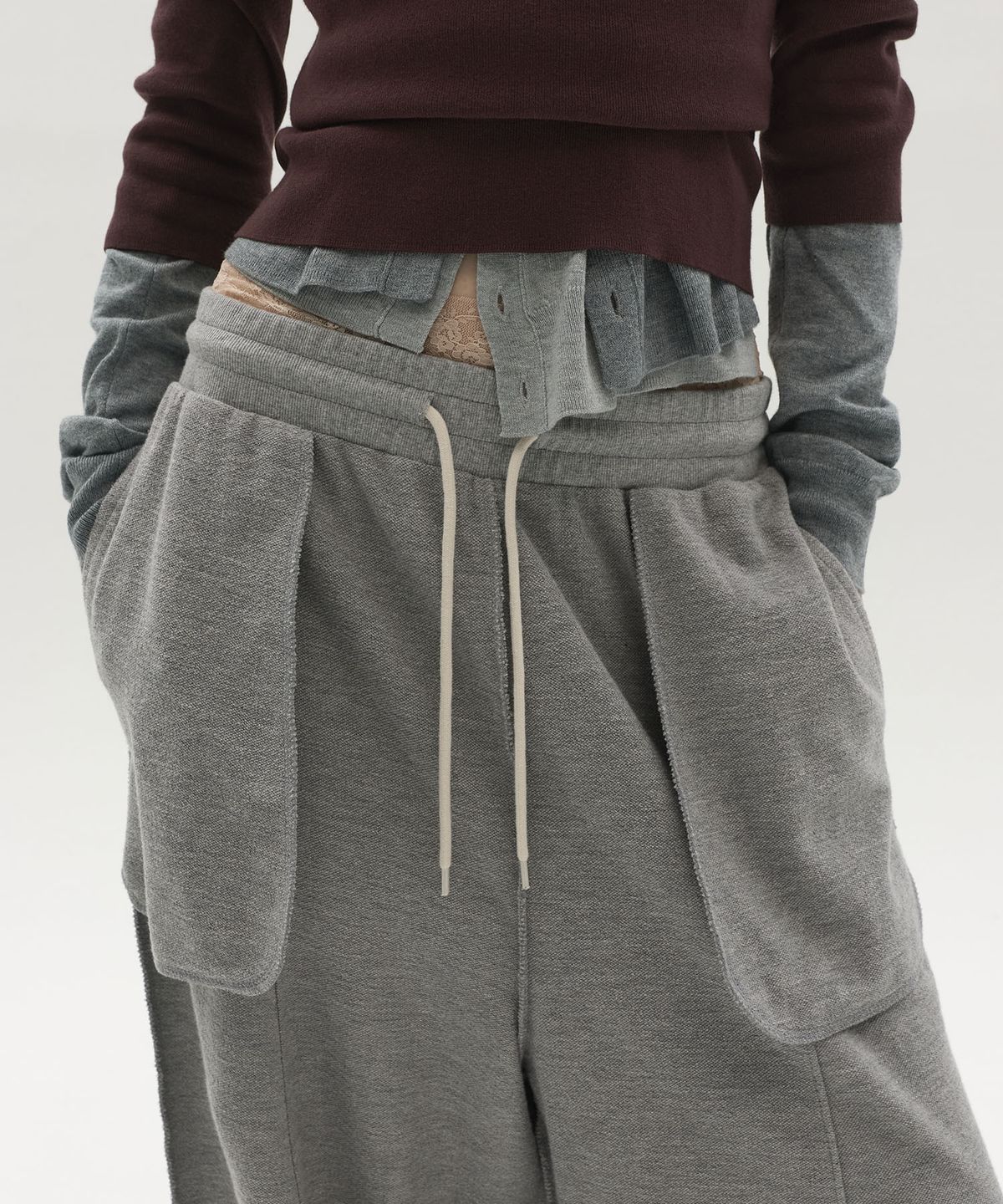 엘씨디씨티엠(LCDC™) POCKET DETAIL JERSEY PANTS (MELANGE GREY)