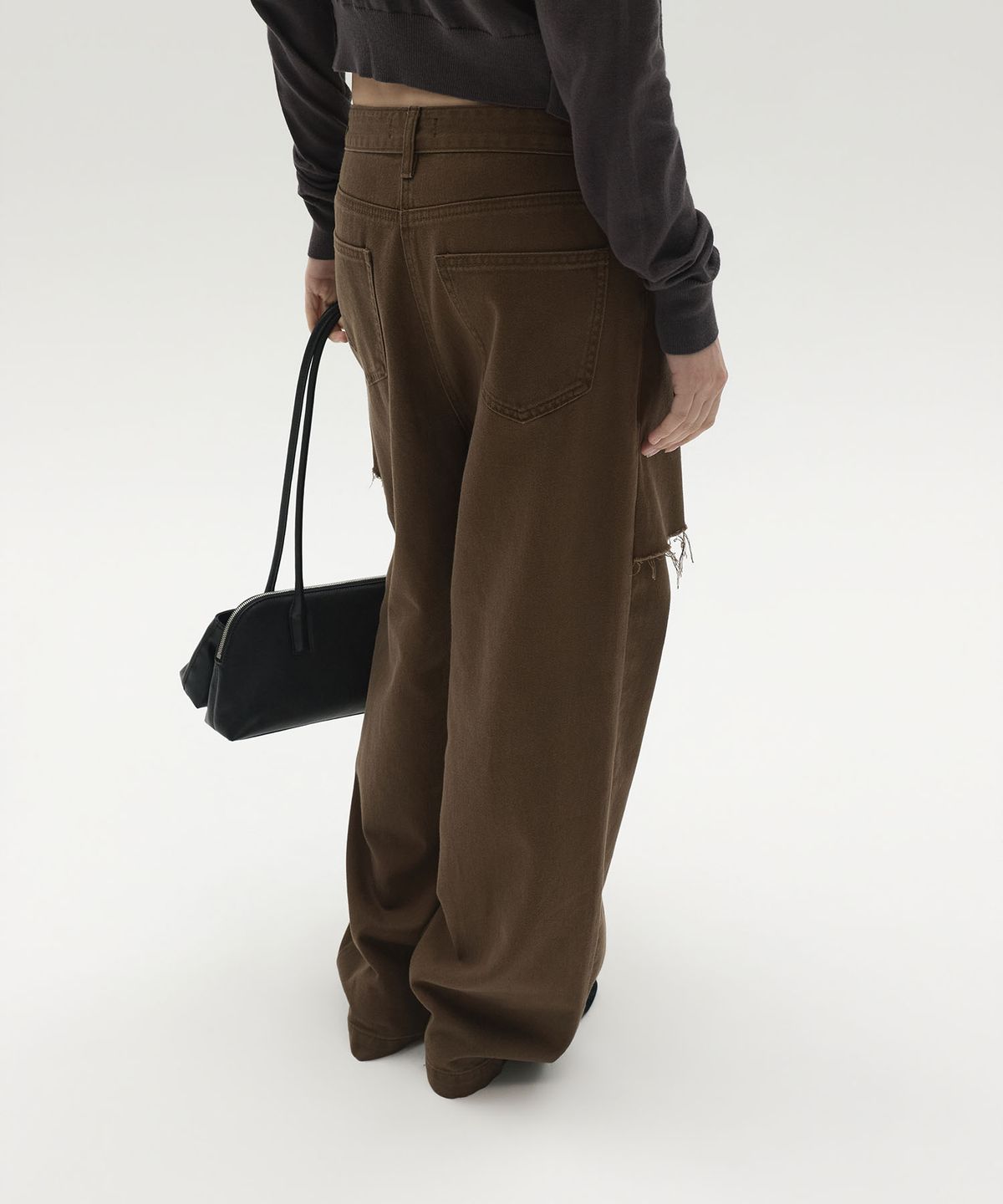 엘씨디씨티엠(LCDC™) FRAYED PANEL WIDE PANTS (BROWN)