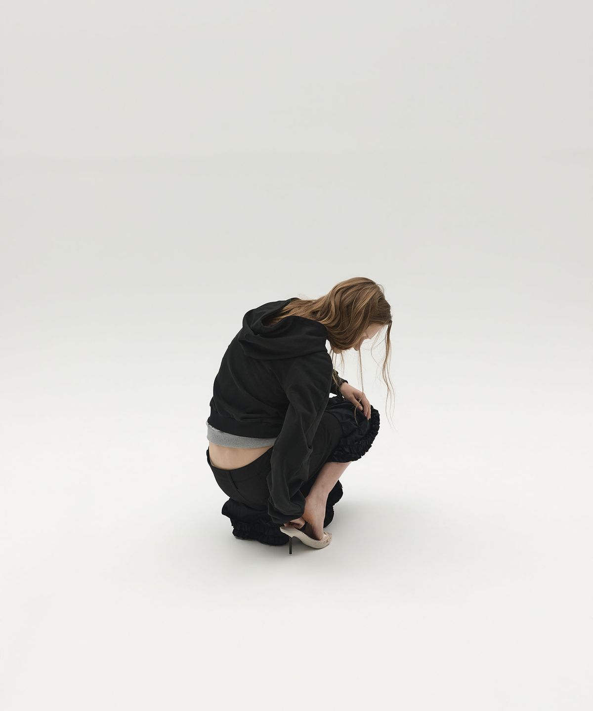 엘씨디씨티엠(LCDC™) TAILORED LAYERED RUFFLE SKIRT (BLACK)