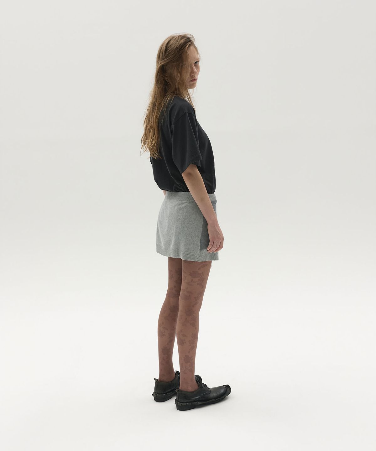엘씨디씨티엠(LCDC™) FRONT-BUTTON KNIT SKIRT (GREY)