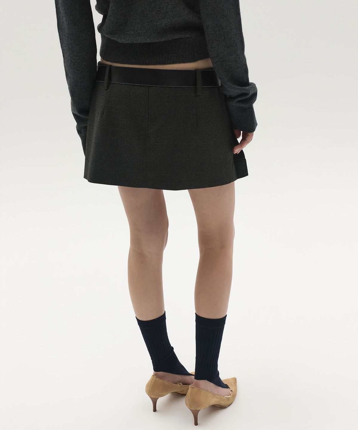 엘씨디씨티엠(LCDC™) LAYERED CHECK MINI SKIRT (GREY)