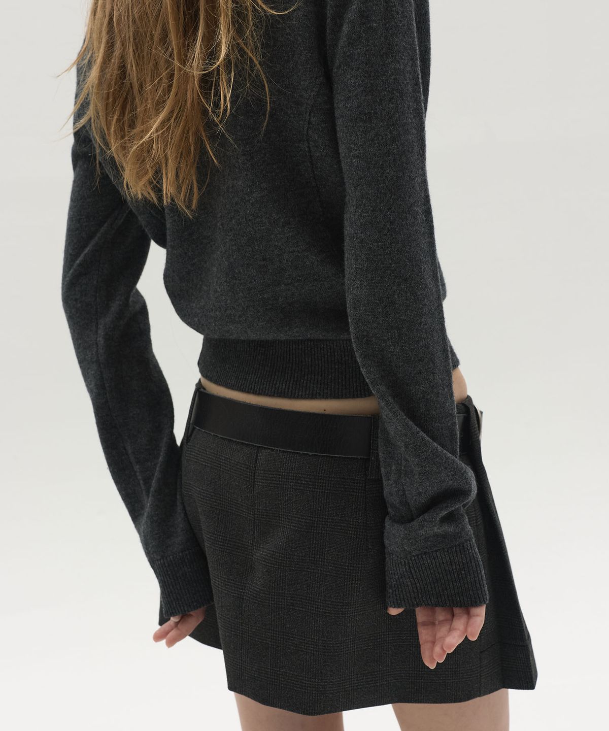 엘씨디씨티엠(LCDC™) LAYERED CHECK MINI SKIRT (GREY)