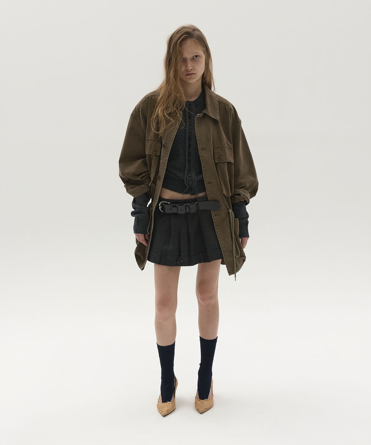 엘씨디씨티엠(LCDC™) LAYERED CHECK MINI SKIRT (GREY)