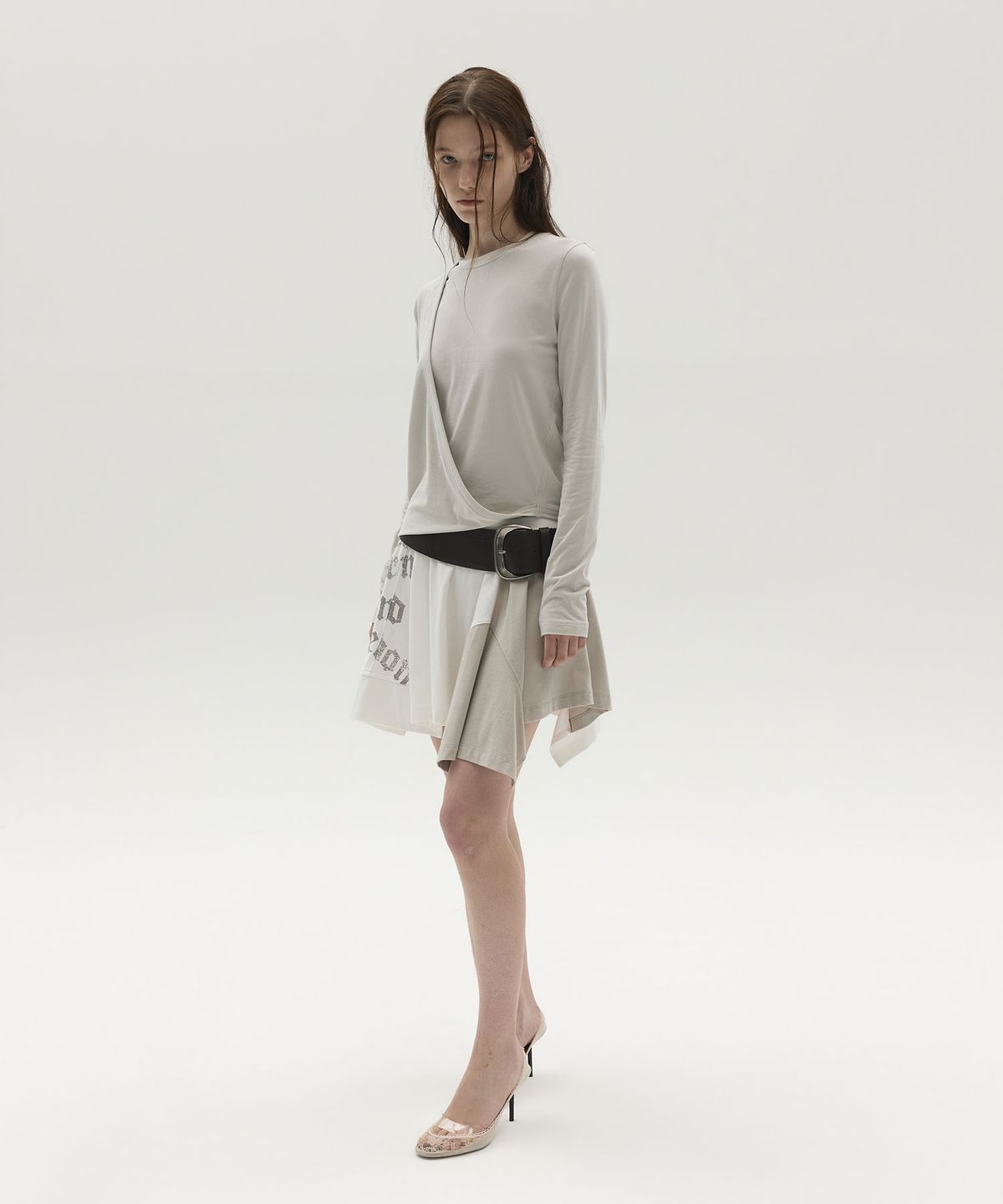 엘씨디씨티엠(LCDC™) LAYERED PRINTED FRILL SKIRT (WHITE)