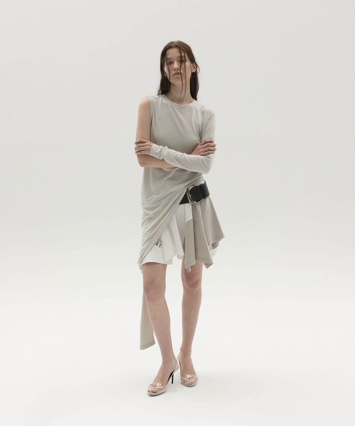 엘씨디씨티엠(LCDC™) LAYERED PRINTED FRILL SKIRT (WHITE)