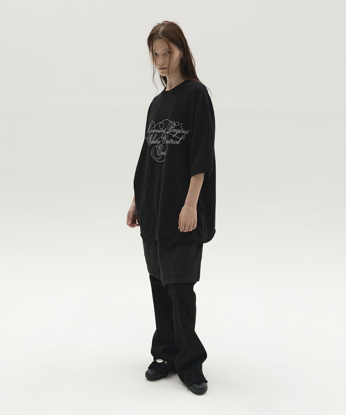 엘씨디씨티엠(LCDC™) GRAPHIC LAYERED DRESS (BLACK)