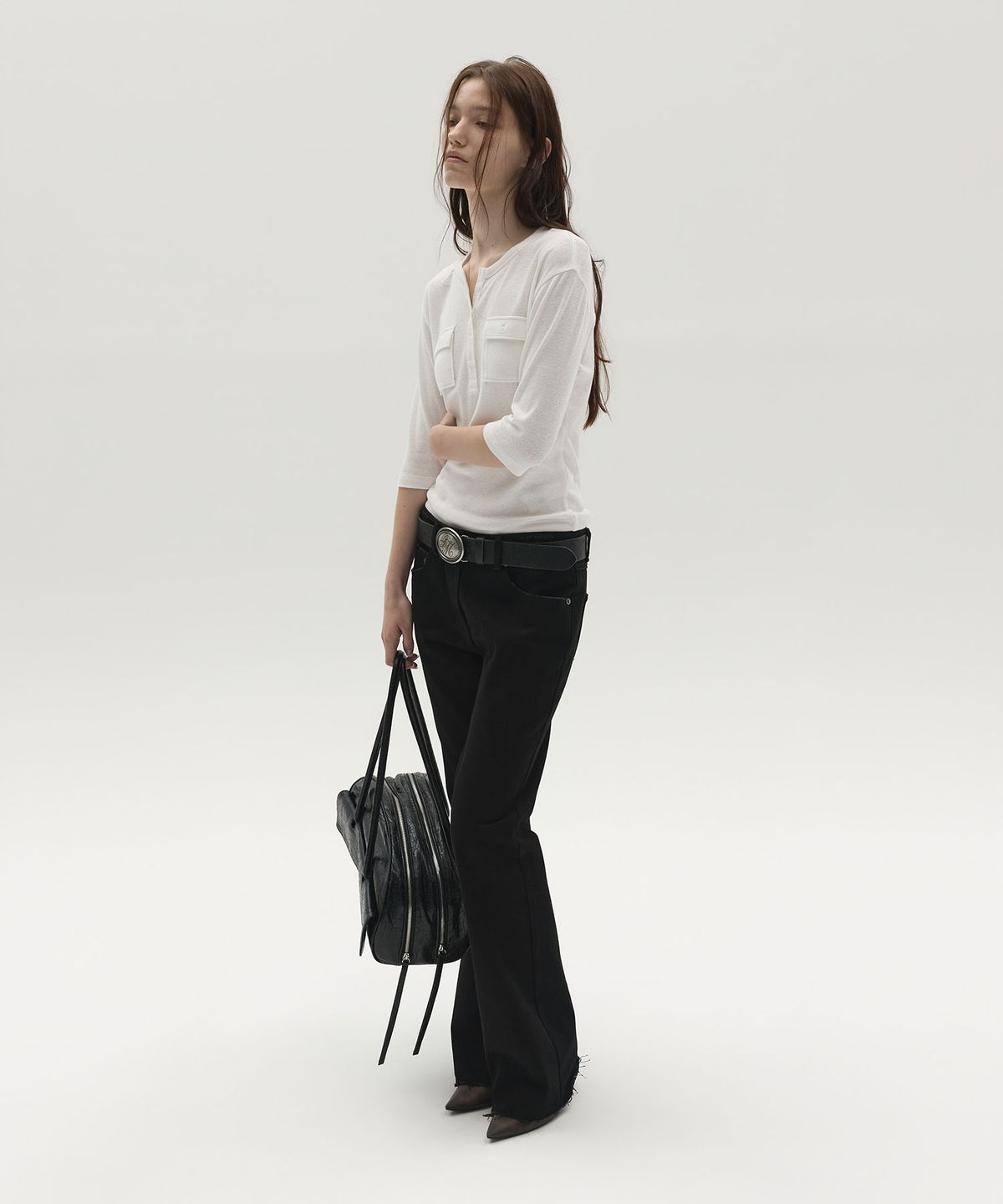 엘씨디씨티엠(LCDC™) HENLEY POCKET TOP (WHITE)