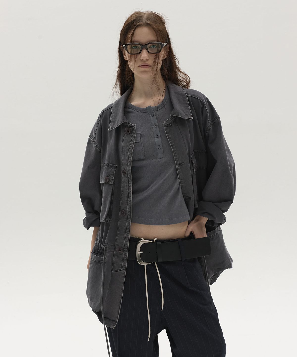 엘씨디씨티엠(LCDC™) HENLEY POCKET TOP (GREY)