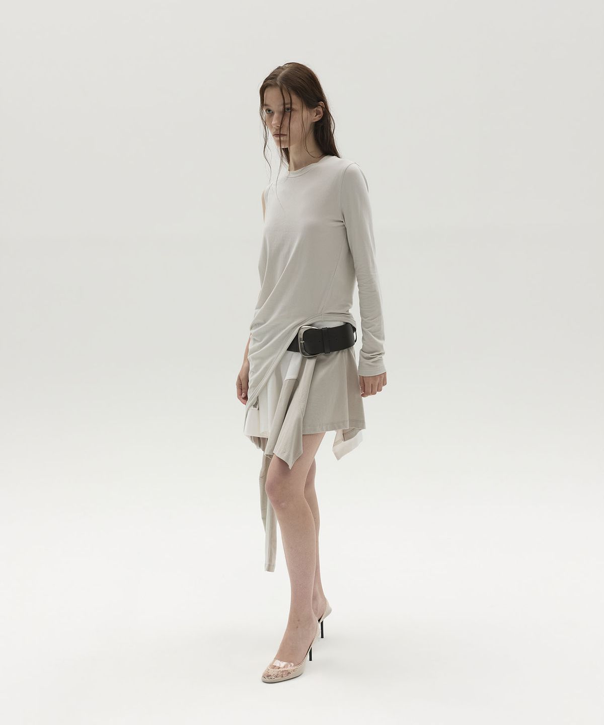 엘씨디씨티엠(LCDC™) DIAGONAL WRAP TOP (LIGHT GREY)