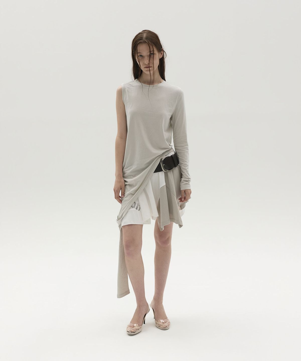 엘씨디씨티엠(LCDC™) DIAGONAL WRAP TOP (LIGHT GREY)