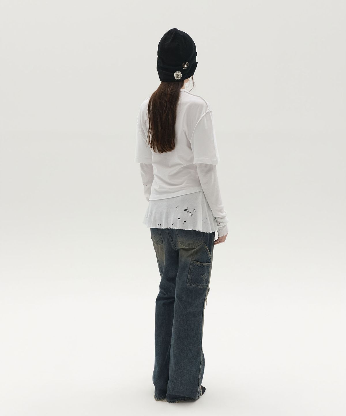 엘씨디씨티엠(LCDC™) LAYERED LONG-SLEEVE TOP (WHITE)