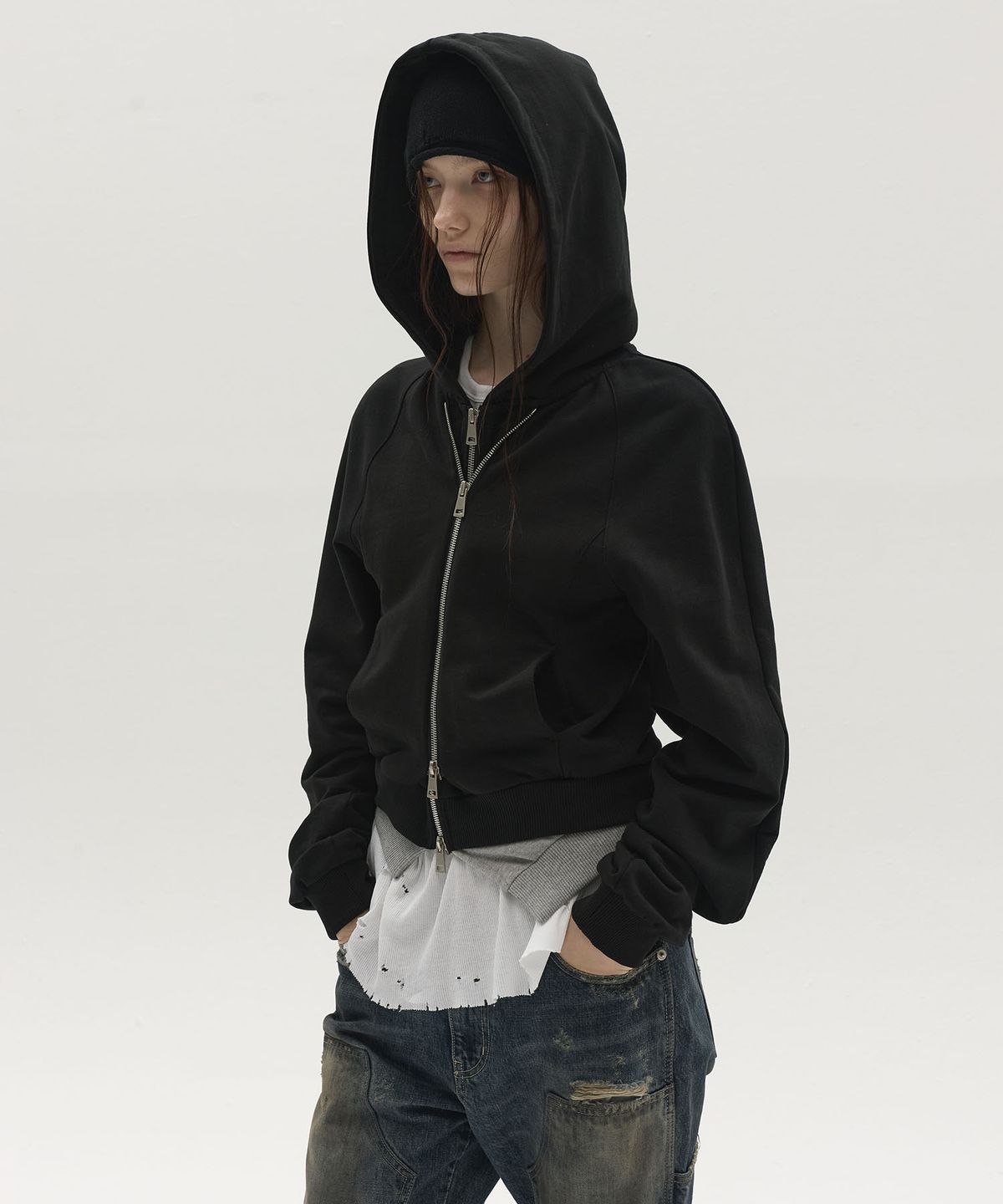 엘씨디씨티엠(LCDC™) LAYERED LONG-SLEEVE TOP (WHITE)