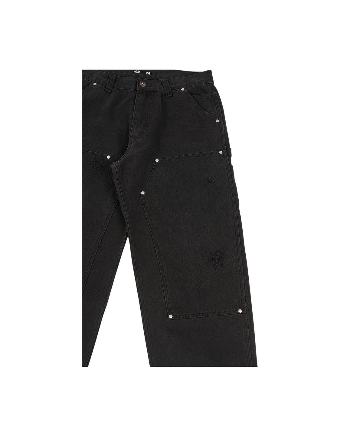 이알티알(ERTR) Mark Vintage Washed Double Knee Pants Black
