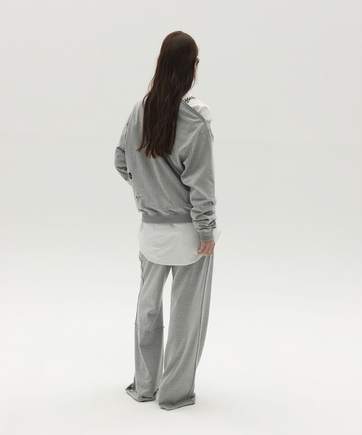 엘씨디씨티엠(LCDC™) ASYMMETRIC-CUT SWEATSHIRT (MELANGE GREY)