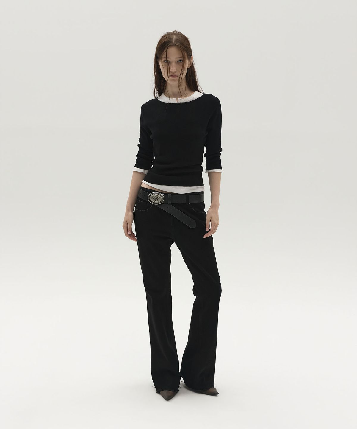 엘씨디씨티엠(LCDC™) CLASSIC BOAT NECK KNIT TOP (BLACK)