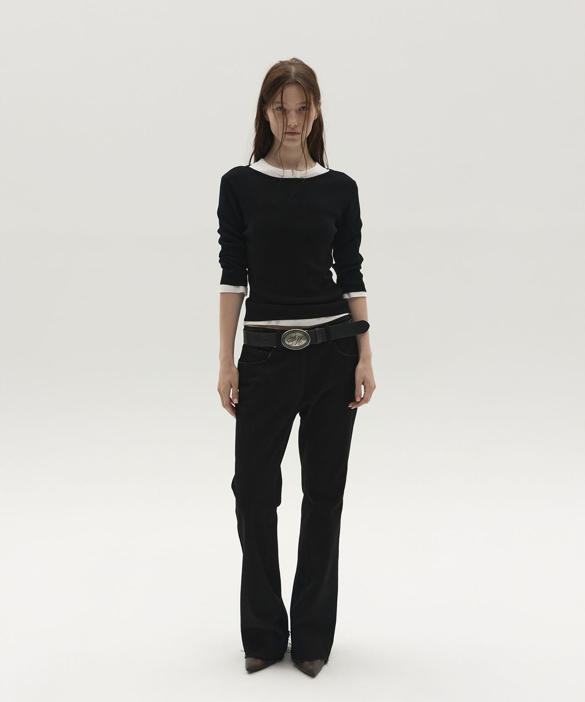 엘씨디씨티엠(LCDC™) CLASSIC BOAT NECK KNIT TOP (BLACK)