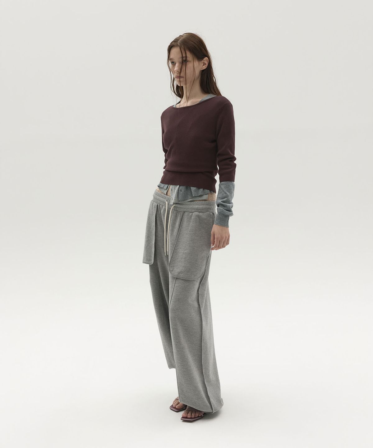 엘씨디씨티엠(LCDC™) CLASSIC BOAT NECK KNIT TOP (BURGUNDY)