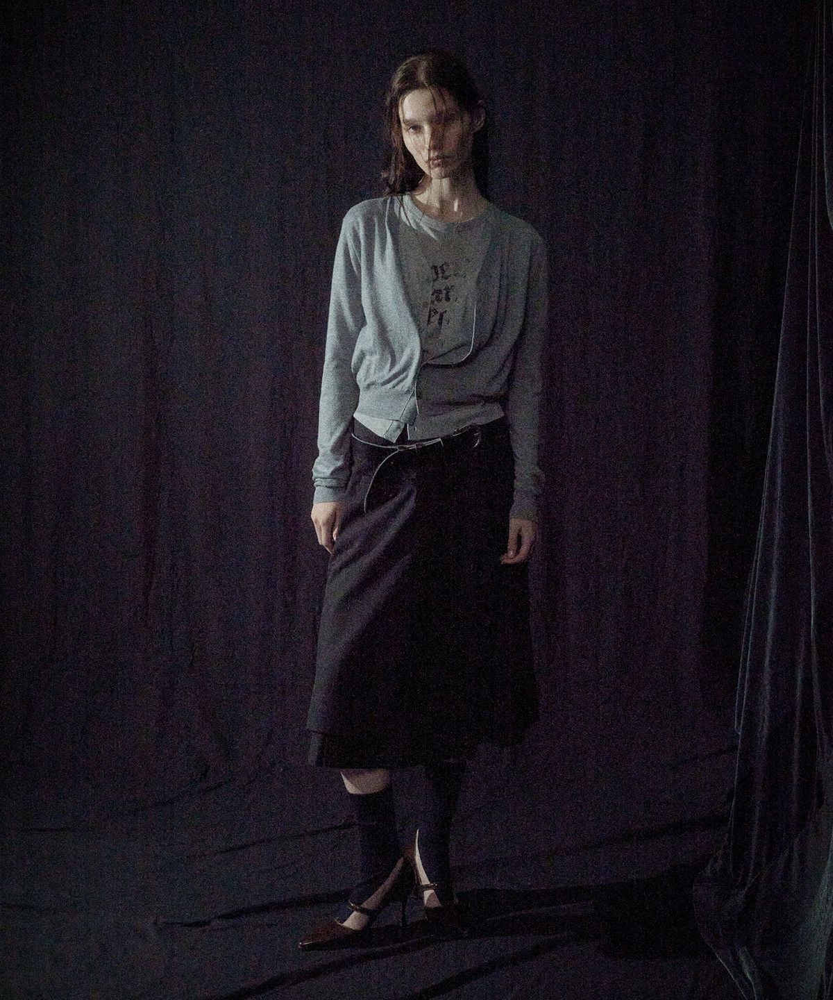 엘씨디씨티엠(LCDC™) ASYMMETRIC LAYERED CARDIGAN (GREY)