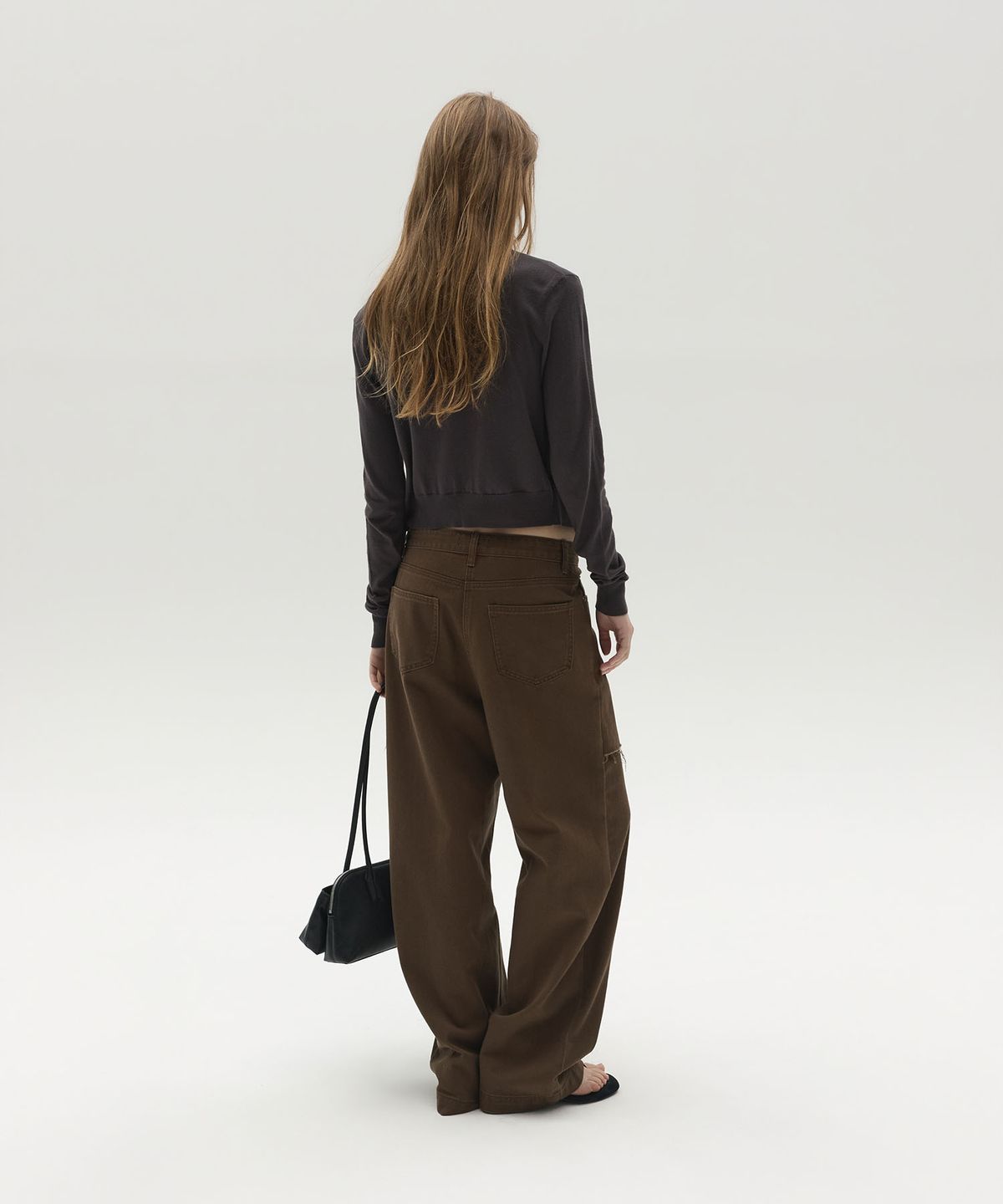 엘씨디씨티엠(LCDC™) ASYMMETRIC LAYERED CARDIGAN (BROWN)