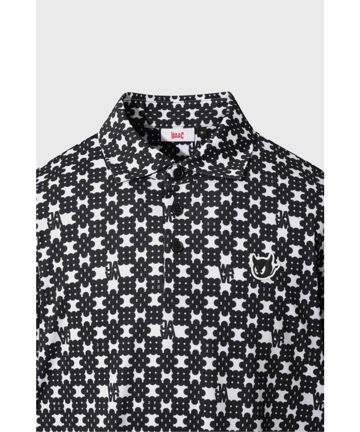 왁(WAAC) Men WAACKY Geometric Patterned Polo WMTCA26603BKX