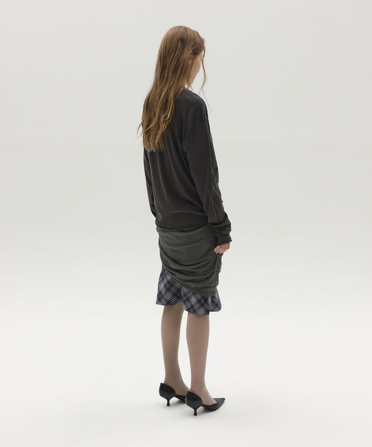 엘씨디씨티엠(LCDC™) DEEP NECK COTTON TOP (DARK GREY)