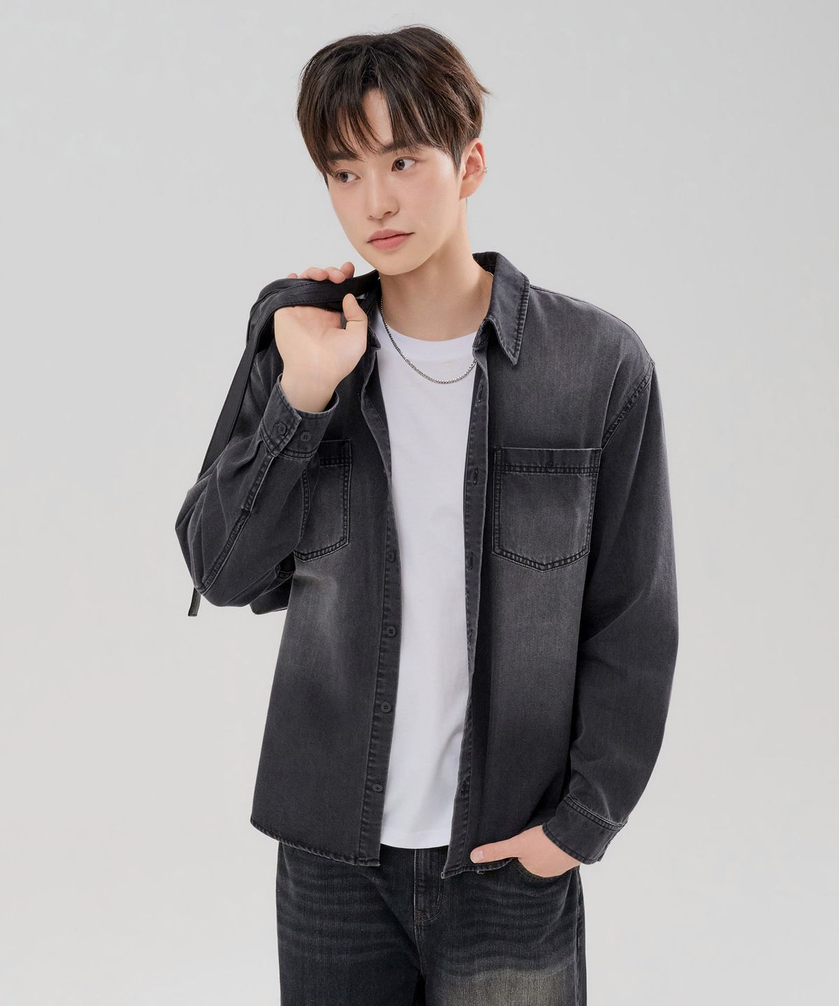 체이스컬트(CHASECULT) 공용 데님 포켓 셔츠-FERU5431B03