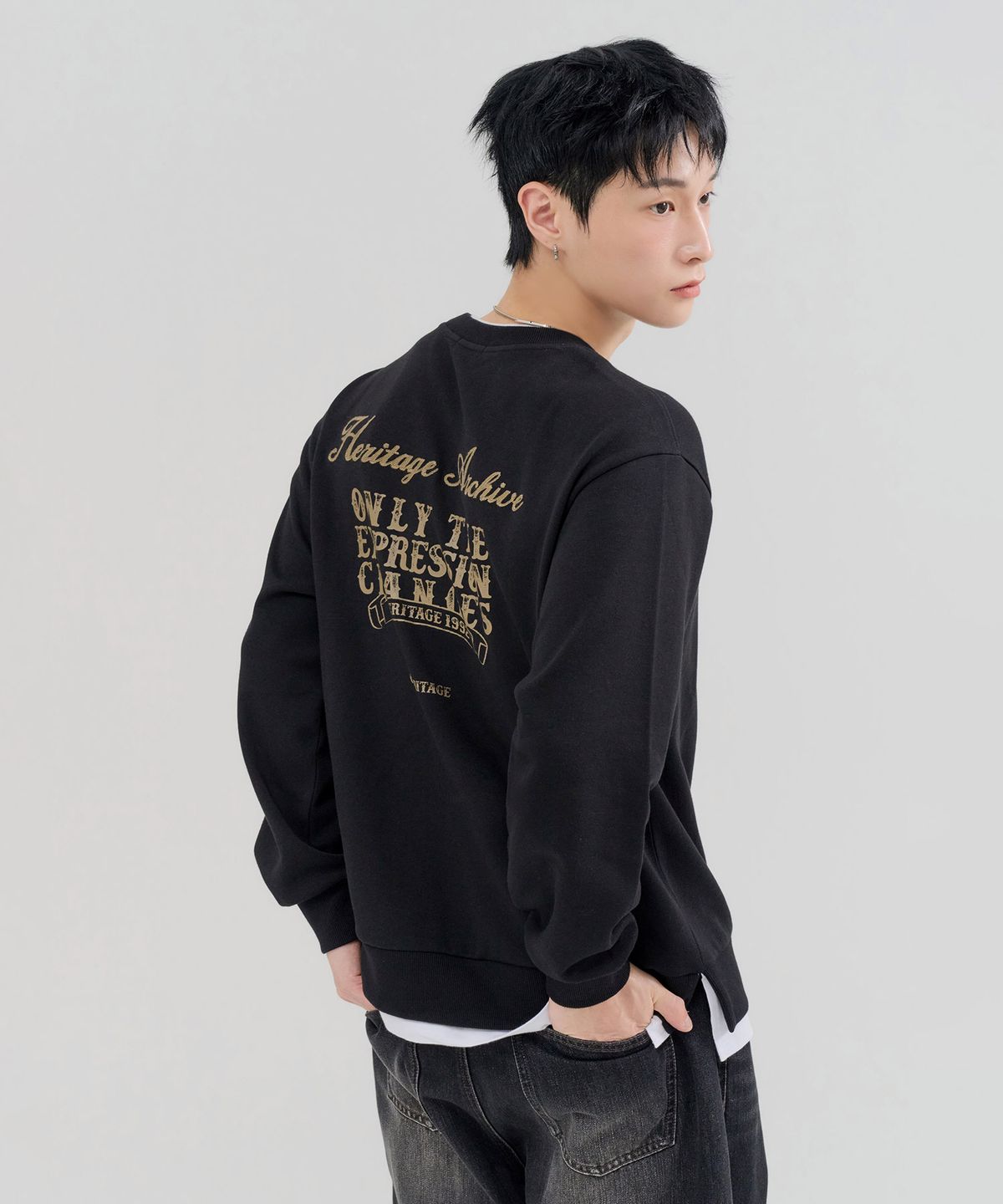체이스컬트(CHASECULT) 남성 레이어드 맨투맨 티셔츠-FERK5114B03