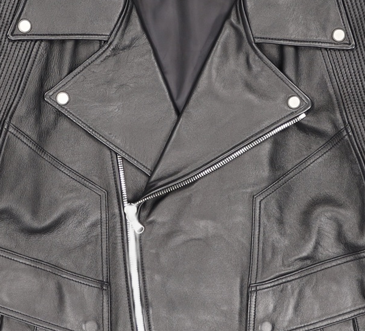메종미네드(MAISON MINED) BLACK LEATHER LAMB RIDER JACKET S