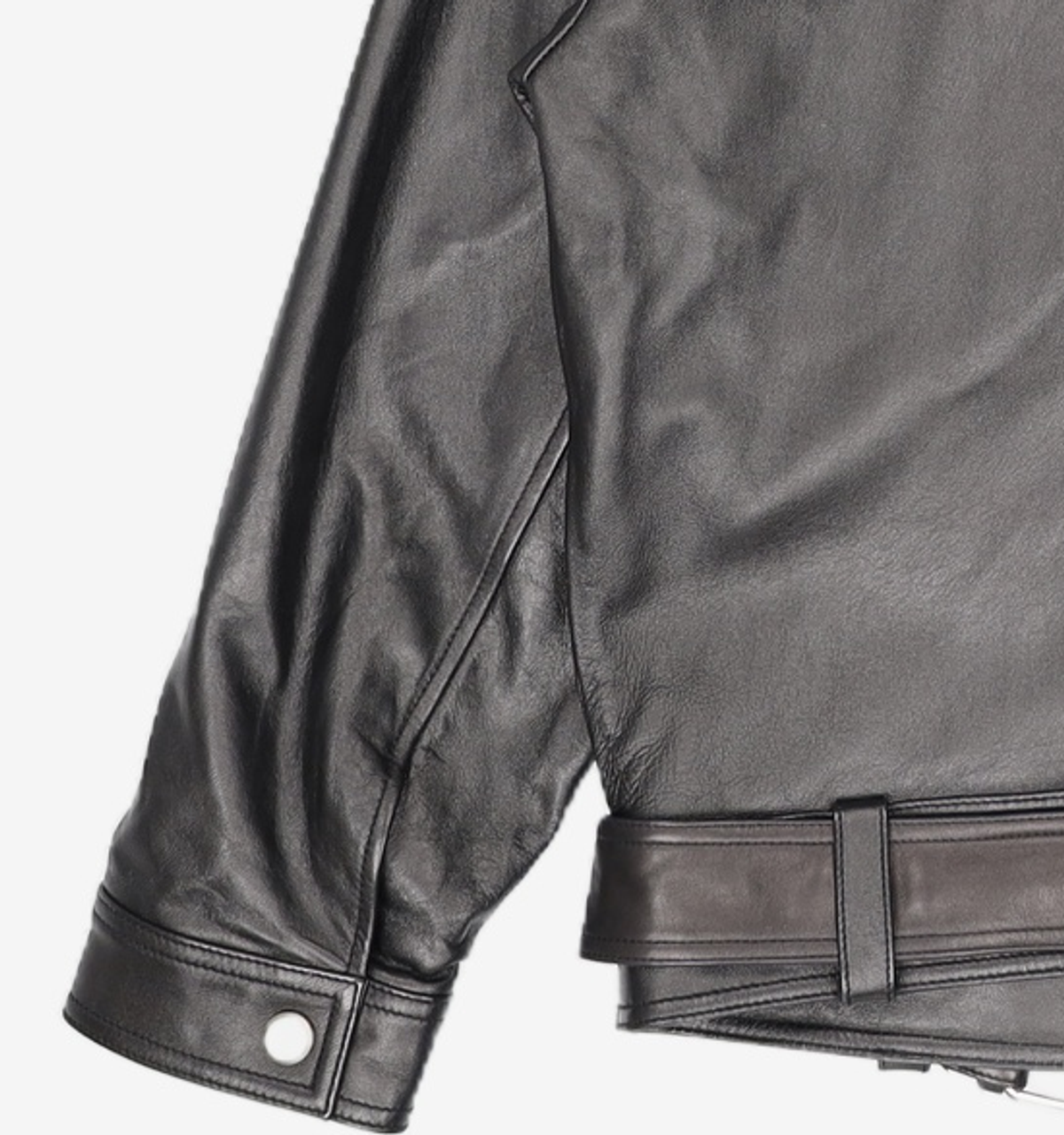 메종미네드(MAISON MINED) BLACK LEATHER LAMB RIDER JACKET S