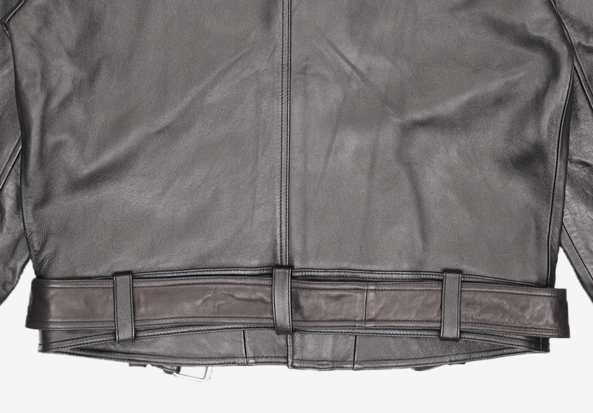 메종미네드(MAISON MINED) BLACK LEATHER LAMB RIDER JACKET S