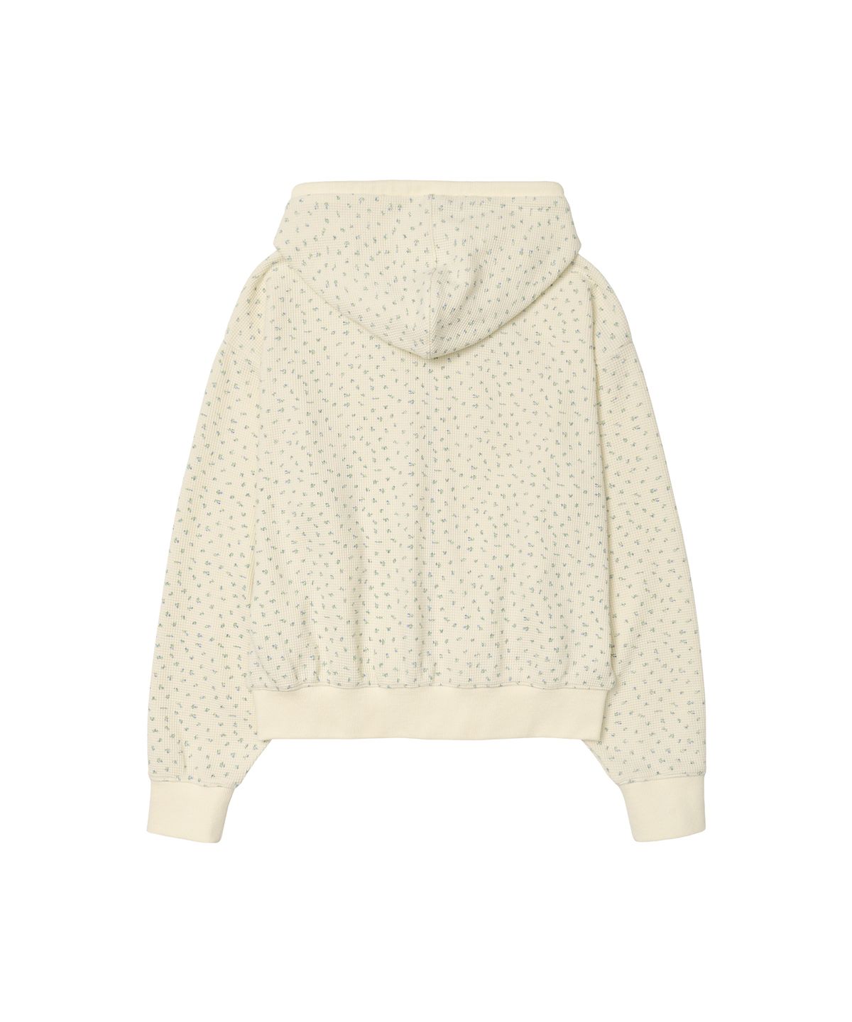 아메스 월드와이드(AMES-WORLDWIDE) CLASSIC FLOWER WAFFLE HOODIE ZIP-UP CREAM