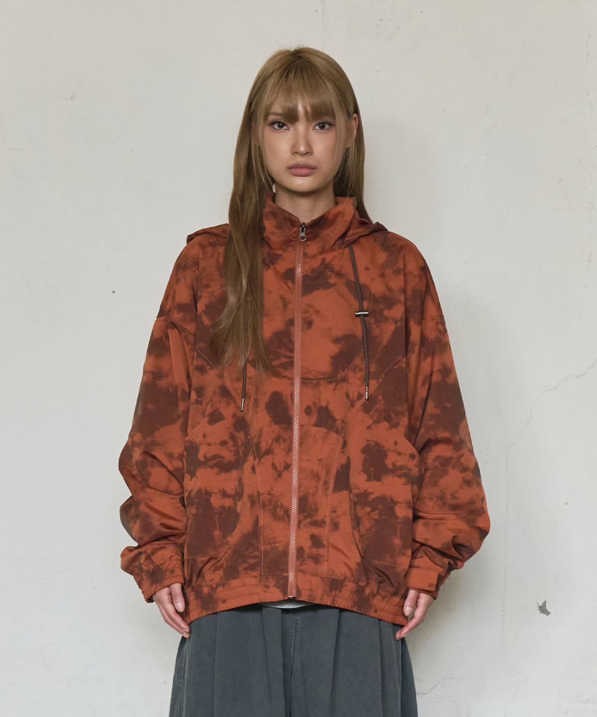 논타입(NONTYPE) CLOUD HOODED ZIP WINDBREAKER (ORANGE)