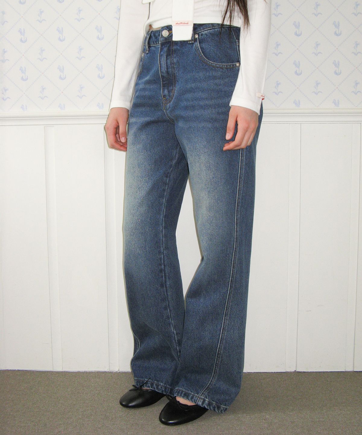 아메스 월드와이드(AMES-WORLDWIDE) CLASSIC BOOT CUT DENIM PANTS BLUE
