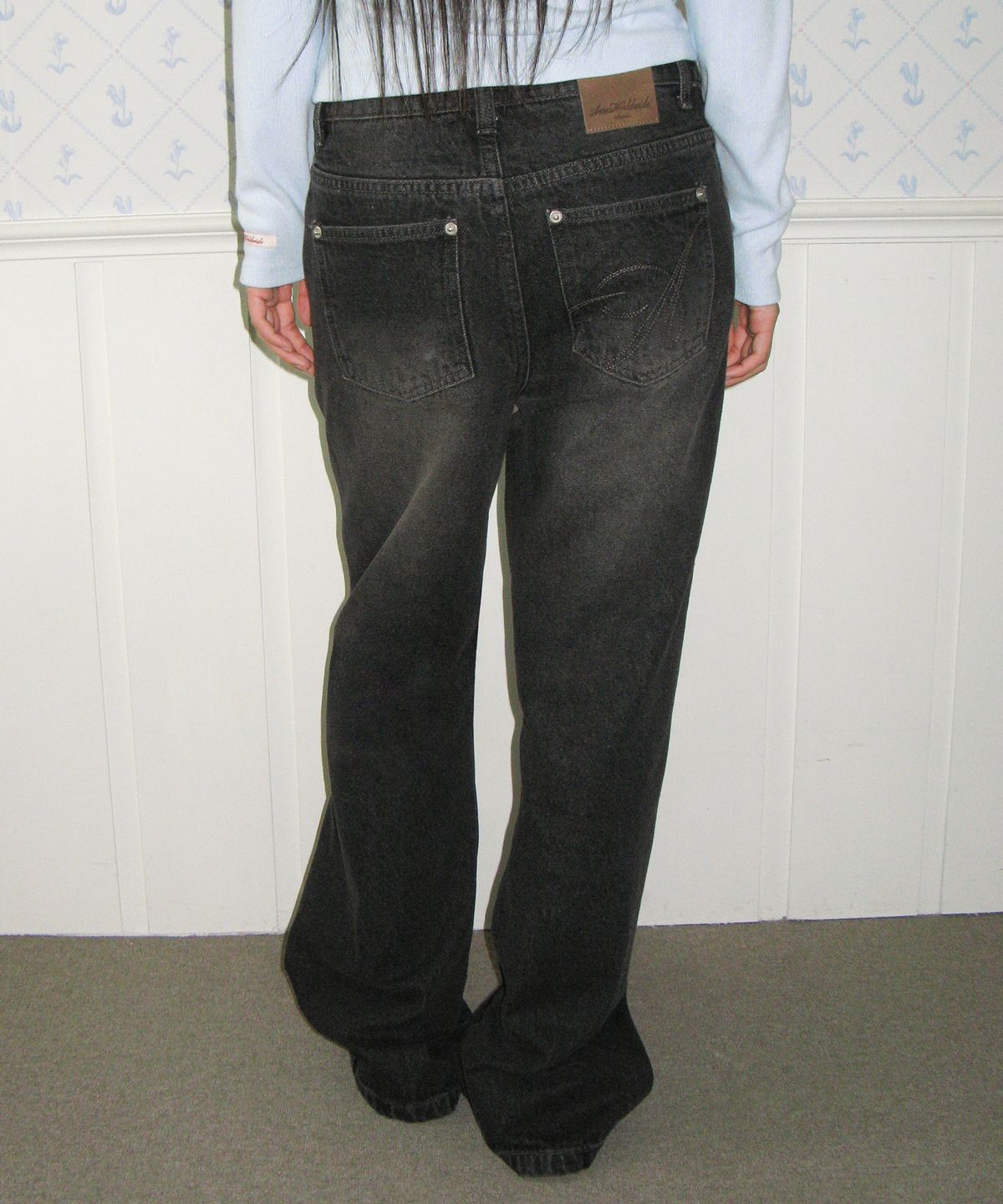 아메스 월드와이드(AMES-WORLDWIDE) CLASSIC BOOT CUT DENIM PANTS BLACK
