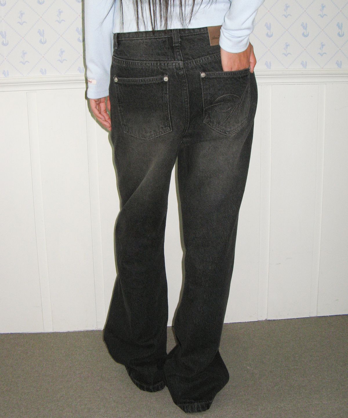 아메스 월드와이드(AMES-WORLDWIDE) CLASSIC BOOT CUT DENIM PANTS BLACK