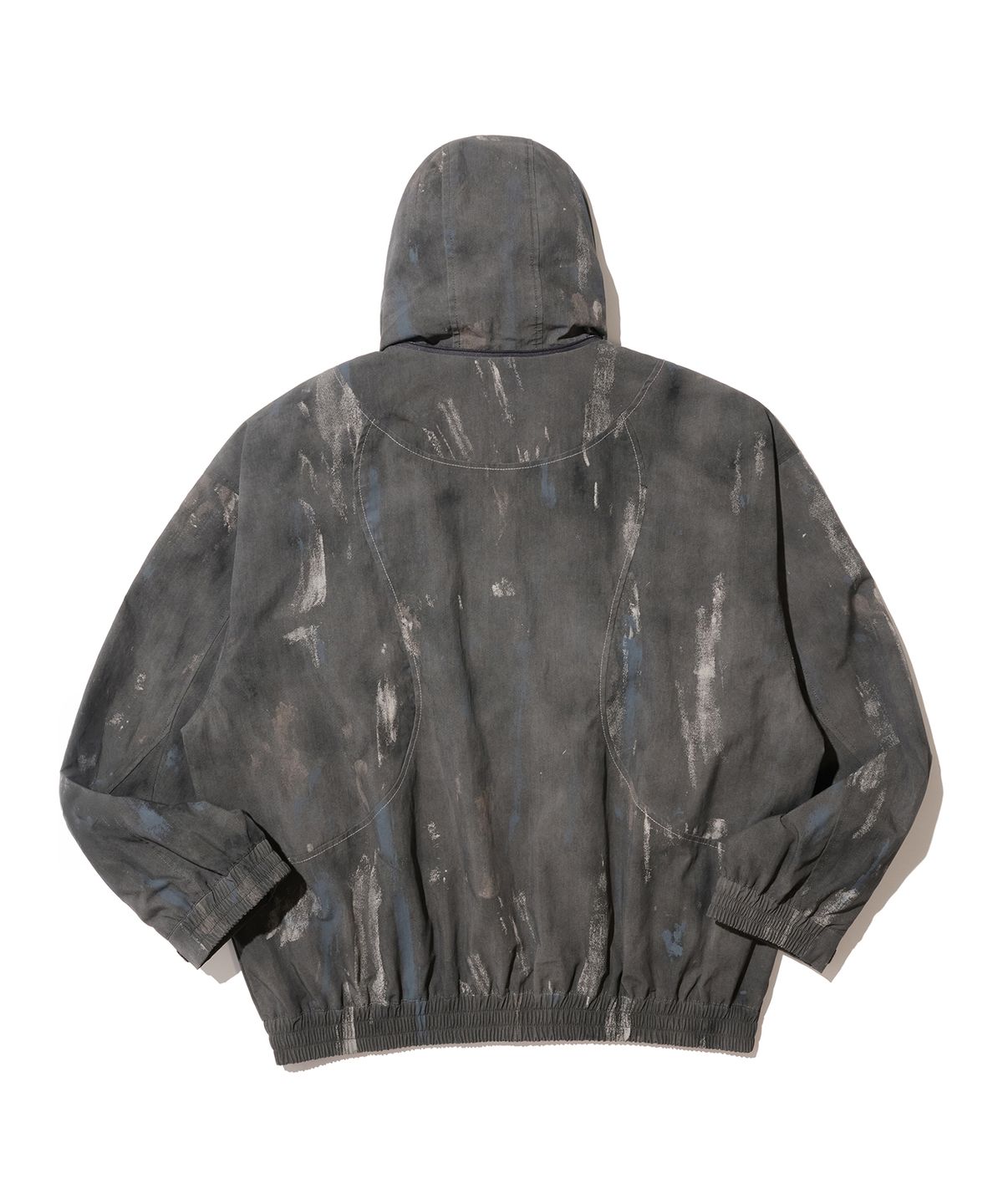 논타입(NONTYPE) PAINT SPLATTER HOODED ZIP WINDBREAKER (CHARCOAL)