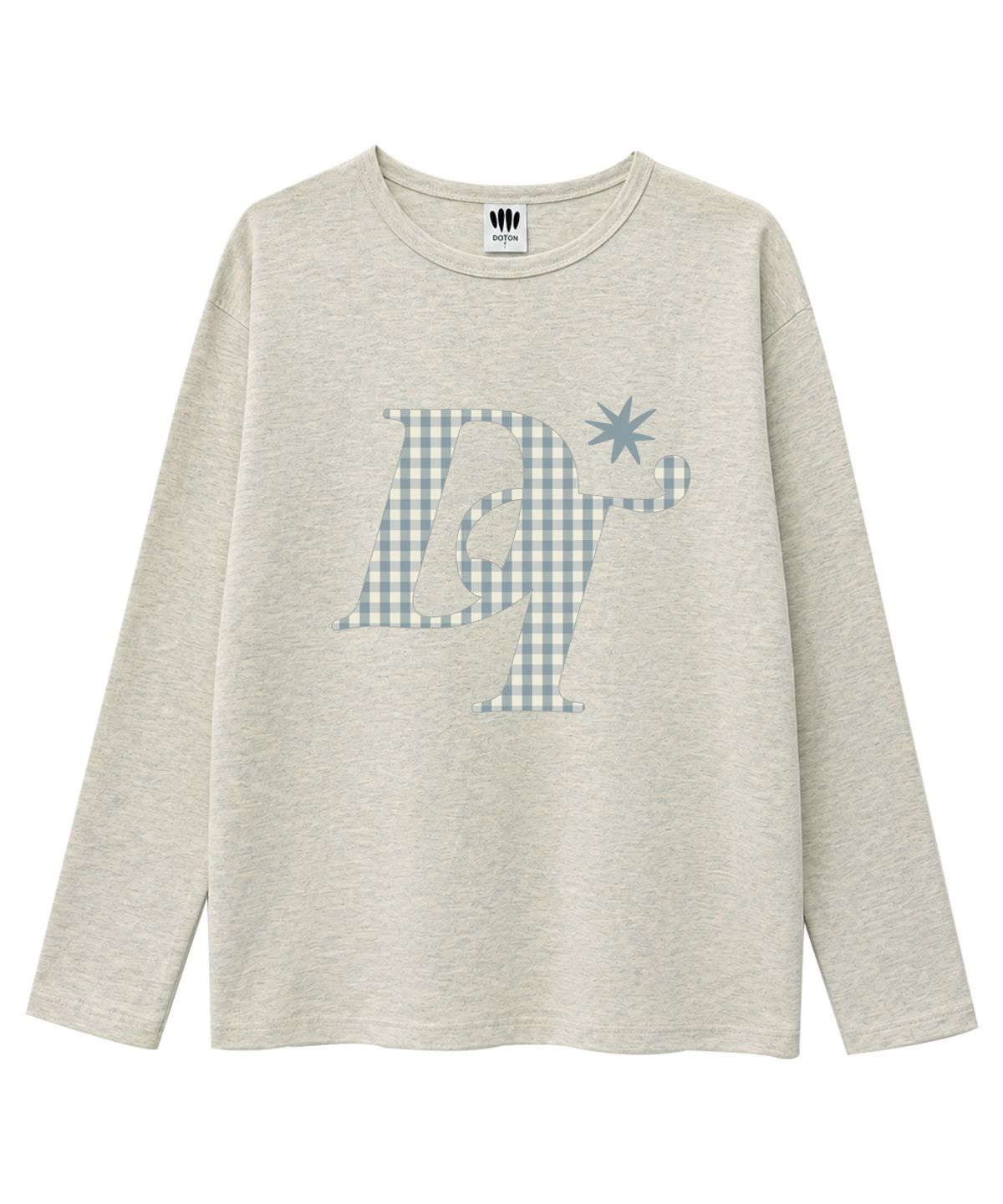 도톤(DOTON) CHECK MONOGRAM LONG SLEEVE (Grey)