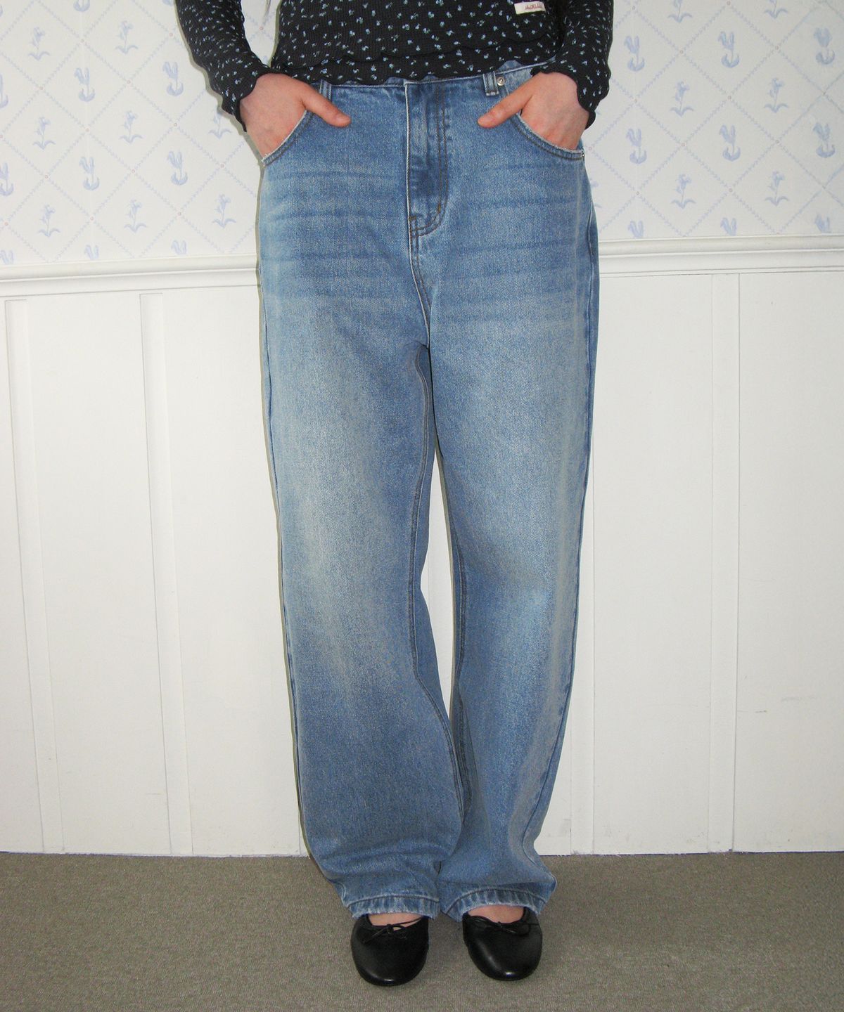 아메스 월드와이드(AMES-WORLDWIDE) CLASSIC STRAIGHT DENIM PANTS LIGHT BLUE