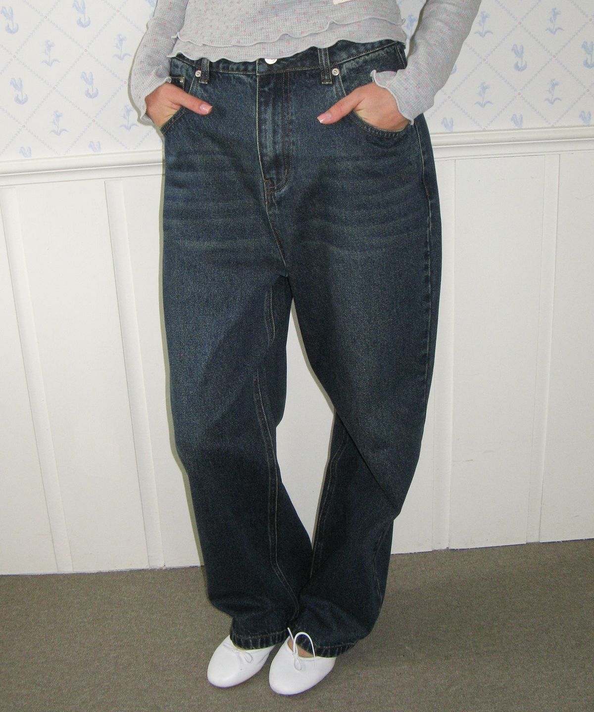아메스 월드와이드(AMES-WORLDWIDE) CLASSIC STRAIGHT DENIM PANTS BLUE