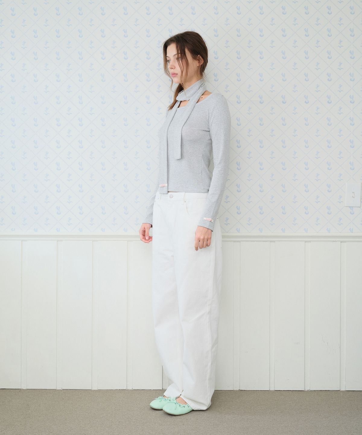 아메스 월드와이드(AMES-WORLDWIDE) CLASSIC STRAIGHT DENIM PANTS WHITE