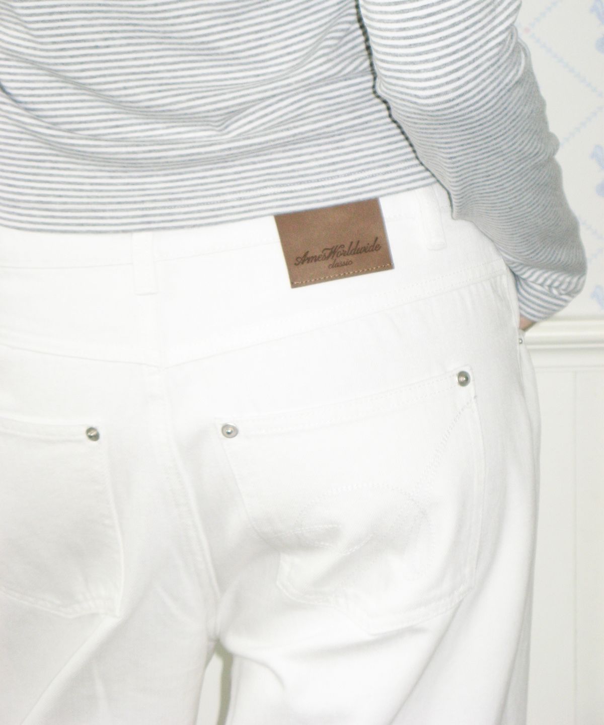 아메스 월드와이드(AMES-WORLDWIDE) CLASSIC STRAIGHT DENIM PANTS WHITE