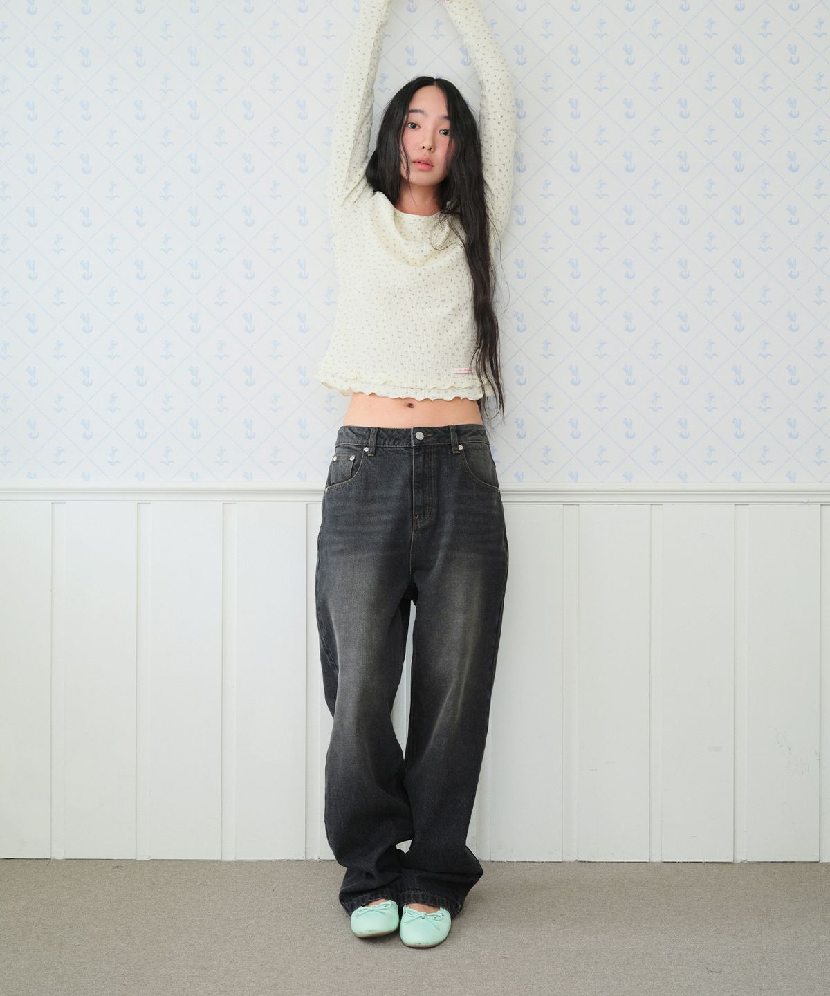 아메스 월드와이드(AMES-WORLDWIDE) CLASSIC STRAIGHT DENIM PANTS BLACK